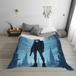 Couverture en Flanelle Duveteuse 280g (Style Horizontal) avec Motif Sci-Fi