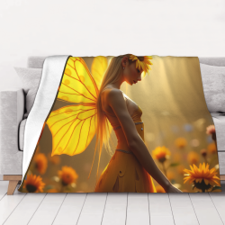 Coperta in法兰绒 polare 280 g (Orizzontale) con Motivo di Fata Girasole