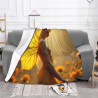 Couverture en flanelle polaire de 280 g (Horizontale) avec Motif de Fée Tournesol