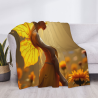 Couverture en flanelle polaire de 280 g (Horizontale) avec Motif de Fée Tournesol