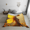 Couverture en flanelle polaire de 280 g (Horizontale) avec Motif de Fée Tournesol