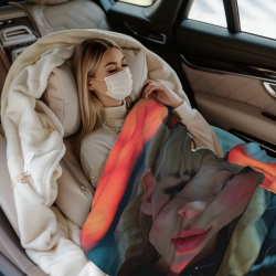 Fleece-Decke mit Anime-Mädchen - kuschelig und warm