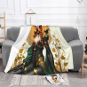 Coperta in flanella da 280g (Orizzontale) Motivo di Guerrigliera Femminile Fantastica