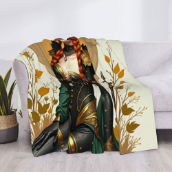 Coperta in flanella da 280g (Orizzontale) Motivo di Guerrigliera Femminile Fantastica