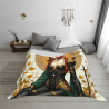 Coperta in flanella da 280g (Orizzontale) Motivo di Guerrigliera Femminile Fantastica