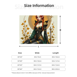 280g法蘭絨毛毯（橫款）奇幻女戰士圖案