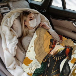 Coperta in flanella da 280g (Orizzontale) Motivo di Guerrigliera Femminile Fantastica