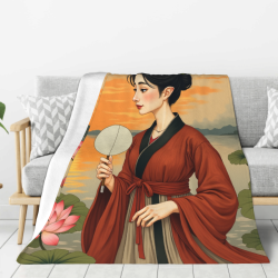 Couverture en flanelle moelleuse de 280g (style vertical) avec motif