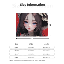 280g Flanelldecke (Horizontaler Stil) mit exquisitem Anime-Muster