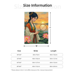280g 플란넬 극세사 담요 (수직 스타일) - 정교한 고풍스러운 패턴