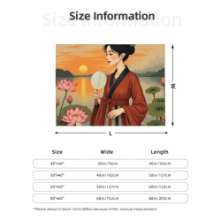 280g法蘭絨毛毯（橫款）古風女子圖案