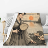 Couverture en flanelle côtelée de 280 g (style vertical) avec motif