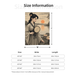 280g Flannel Fleece Blanket (Vertical Style) with Pattern