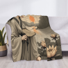 Couverture en flanelle avec paysage en encre - Okomall