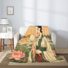 280g Flannel Fleece Blanket (Vertical Style) with Ancient Style Woman Pattern - A Comfortable and Warm Choice
