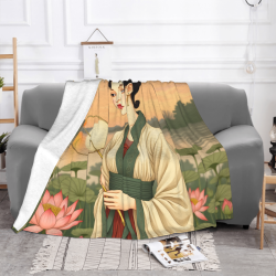 Couette Polaire 280g (Style Horizontal) - Motif Femme de Style Antique