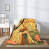 280 g Vertikaler Flanelldecke: Klassisches Damenmusterdruck, bequem und warm