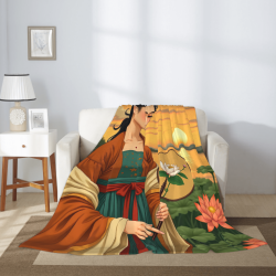 Couverture en Flanelle Beauté Orientale Exquise - Okomall