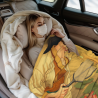 Drap en flanelle de 280g (style horizontal) Motif de femme d'ancien style admirant des lotus