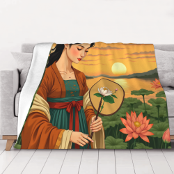 Couverture de flanelle de 280g - Motif de dame classique