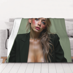 280g Flannel Fleece Blanket (Horizontal Style) with Pattern, Comfortable and Beautiful