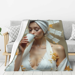 Couverture en flanelle verticale 280g (avec motif exquis)