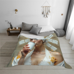 Couette en Flanelle 280g (Style Horizontal) avec Motif