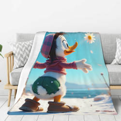 Manta de felpa de 280g (estilo vertical) con estampado de Donald Duck - Una opción cálida y cómoda