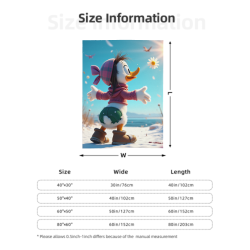 Flauschdecke aus Flanell 280 g (vertikaler Stil) mit Donald Duck Muster - eine warme und komfortable Wahl