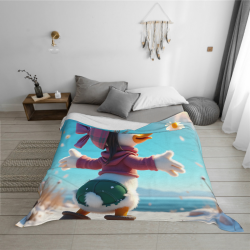 280g Flanell-Fleece Decke - Donald Duck Muster