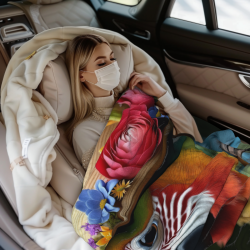 Coperta in flanella a tema pappagallo - Okomall