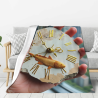 Couverture en flanelle 280g (style vertical) avec motif unique horloge et poisson