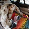 280g Flanell-Fleece Decke (Waagerechter Stil) - Papagei mit Blumenmuster