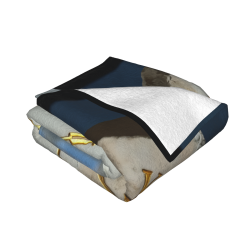 280g Flannel Blanket (Golden Clock Pattern on Rock)
