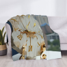 280g Flannel Blanket (Golden Clock Pattern on Rock)