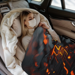 Coperta in flanella 280g (stile verticale) con motivo fantascientifico - Una scelta eccellente per il comfort