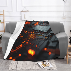 Couverture en flanelle de 280g (horizontale) avec motif technologique - Essentielle pour un foyer confortable