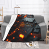 Couverture en flanelle de 280g (horizontale) avec motif technologique - Essentielle pour un foyer confortable