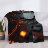 Manta de felpa de 280g (horizontal) con patrón tecnológico - Esencial para un hogar confortable