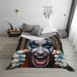 Decke aus Fleece 280 g (horizontal) mit Harley Quinn Muster