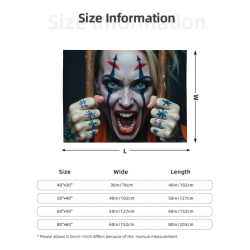 Manta de Forro Polar de 280g (Horizontal) - Patrón de Harley Quinn