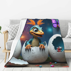 280g Vertical Flannel Blanket: Lovely Cartoon Pattern, Comfortable and Warm