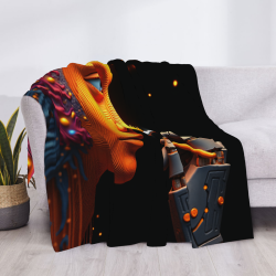 Couverture en flanelle polar de 280 g (style horizontal) avec impression sur toute la largeur单面