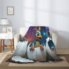 Manta de法兰绒 vertical de 280 g: Encantador patrón cartoon, cómoda y cálida