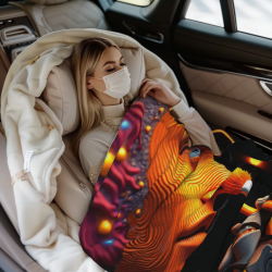280 - Gramm Flanellfleece - Decke (horizontales Design) mit vollflächiger einseitiger Bedruckung