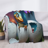 280 جرام قماش فلannel فuzzi-blanket (أفقية) - نمط كارتون لطيف