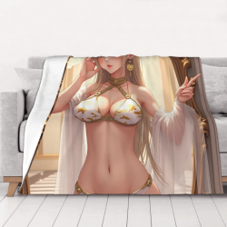Drap en laine de flanelle de 280 g (style horizontal) avec magnifique motif anime