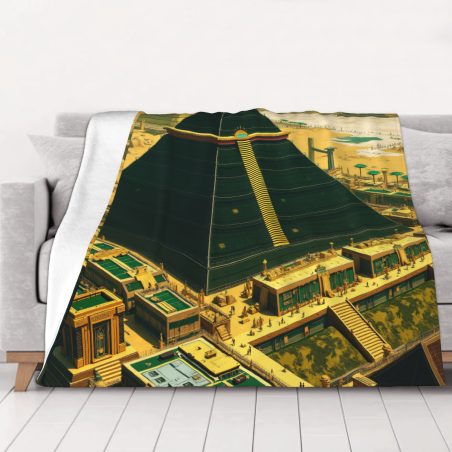 Fleece-Decke 280 g/m² (horizontal): Decke mit schönem Pyramusmuster