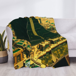 Manta de Flannel Fuzzy de 280g (Horizontal): Hermosa Manta con Patrón de Pirámide