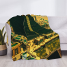 Manta de Flannel Fuzzy de 280g (Horizontal): Hermosa Manta con Patrón de Pirámide
